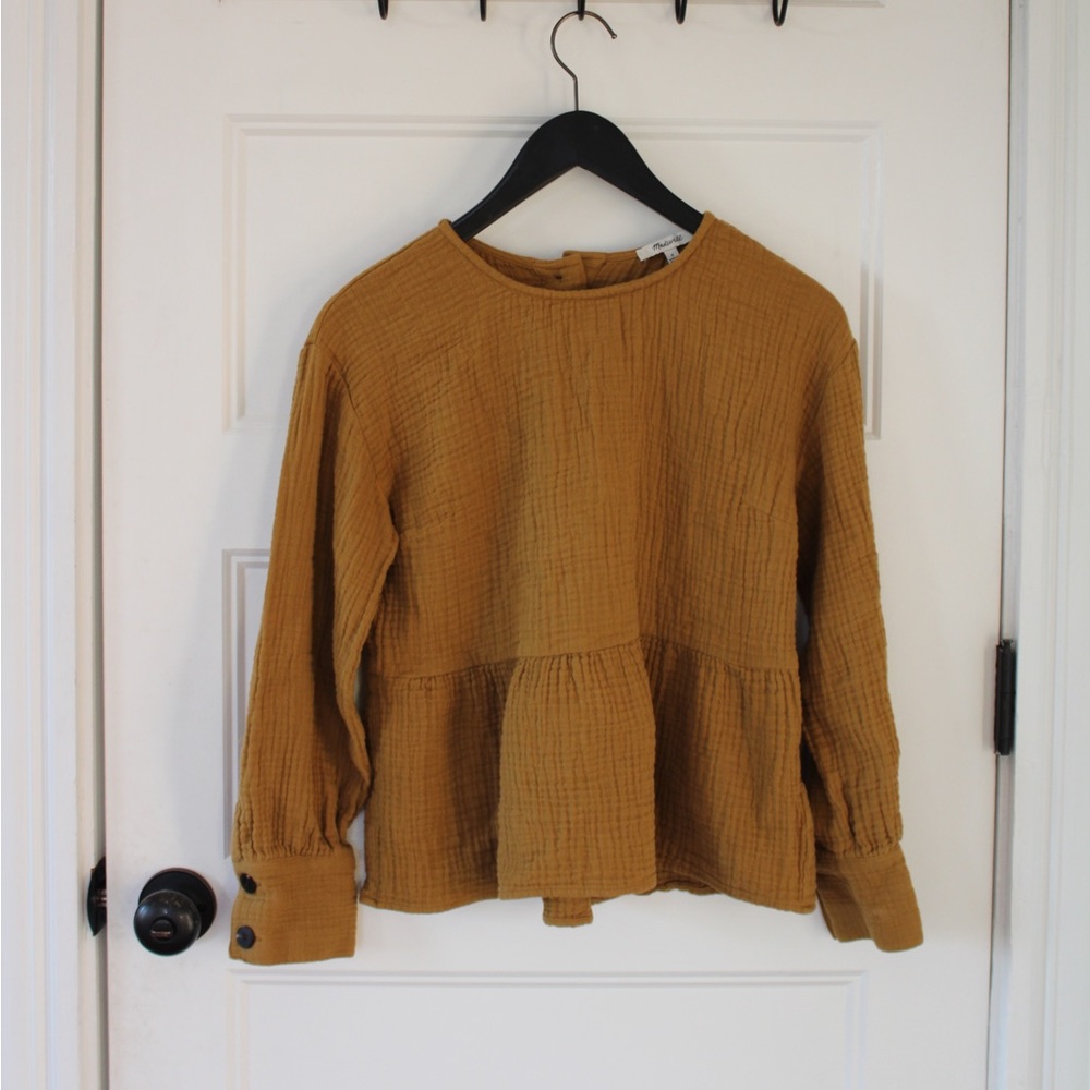 Madewell Button Back Peplum Top